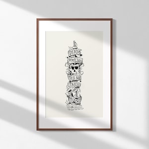 Pirates of the Caribbean Disneyland Tattoo Art Print Poster