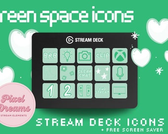 Green Space stream deck icons | Streamer | Twitch | Discord | Youtube | Streaming Assets | Pink | Purple