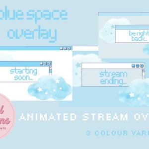 Blue Space stream overlay | stream start up screen | Streamer | Twitch | Discord | Youtube | Streaming Assets | Pink | Purple