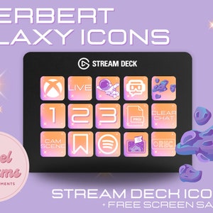 Sherbert Galaxy stream deck icons | Streamer | Twitch | Discord | Youtube | Streaming Assets | Pink | Purple