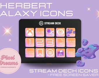 Sherbert Galaxy stream deck icons | Streamer | Twitch | Discord | Youtube | Streaming Assets | Pink | Purple