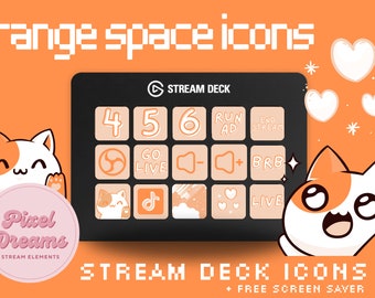 Orange Space stream deck icons | Streamer | Twitch | Discord | Youtube | Streaming Assets | Pink | Purple
