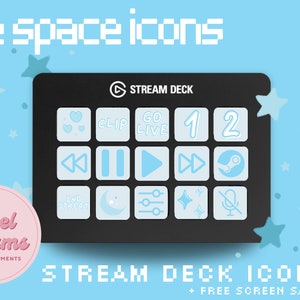 Blue Space stream deck icons | Streamer | Twitch | Discord | Youtube | Streaming Assets | Pink | Purple