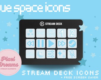 Blue Space stream deck icons | Streamer | Twitch | Discord | Youtube | Streaming Assets | Pink | Purple