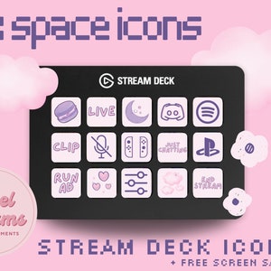 Pink Space stream deck icons | Streamer | Twitch | Discord | Youtube | Streaming Assets | Pink | Purple