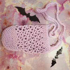 Icecream Crochet Water Bottle Holder Pink Thermos Carrier Shoulder