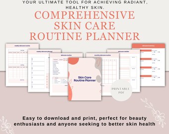 Skincare Routine Planner: Daily, Weekly, Monthly Tracker (Printable PDF)