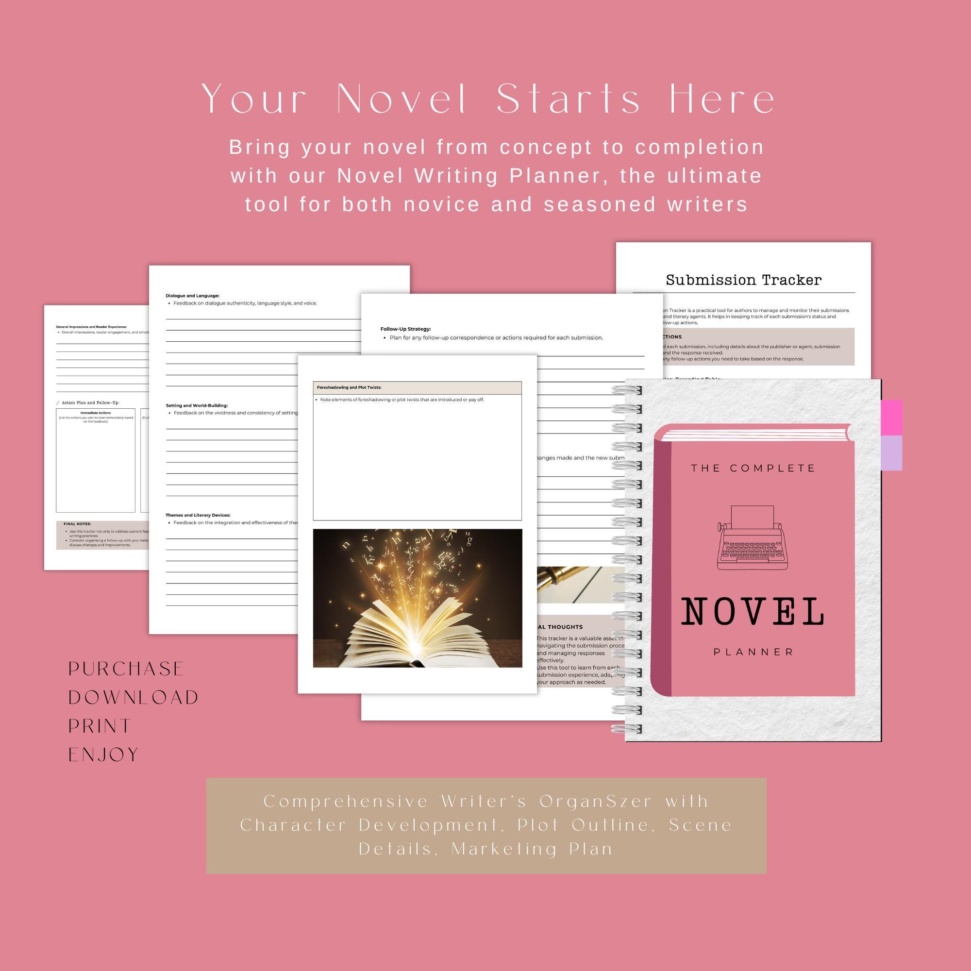 Novel Writing Planner: Character & Plot Development (printable PDF) - Etsy