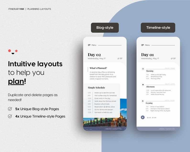 Canva Mobile Itinerary DIY Template (copenhagen, Denmark Cover ...