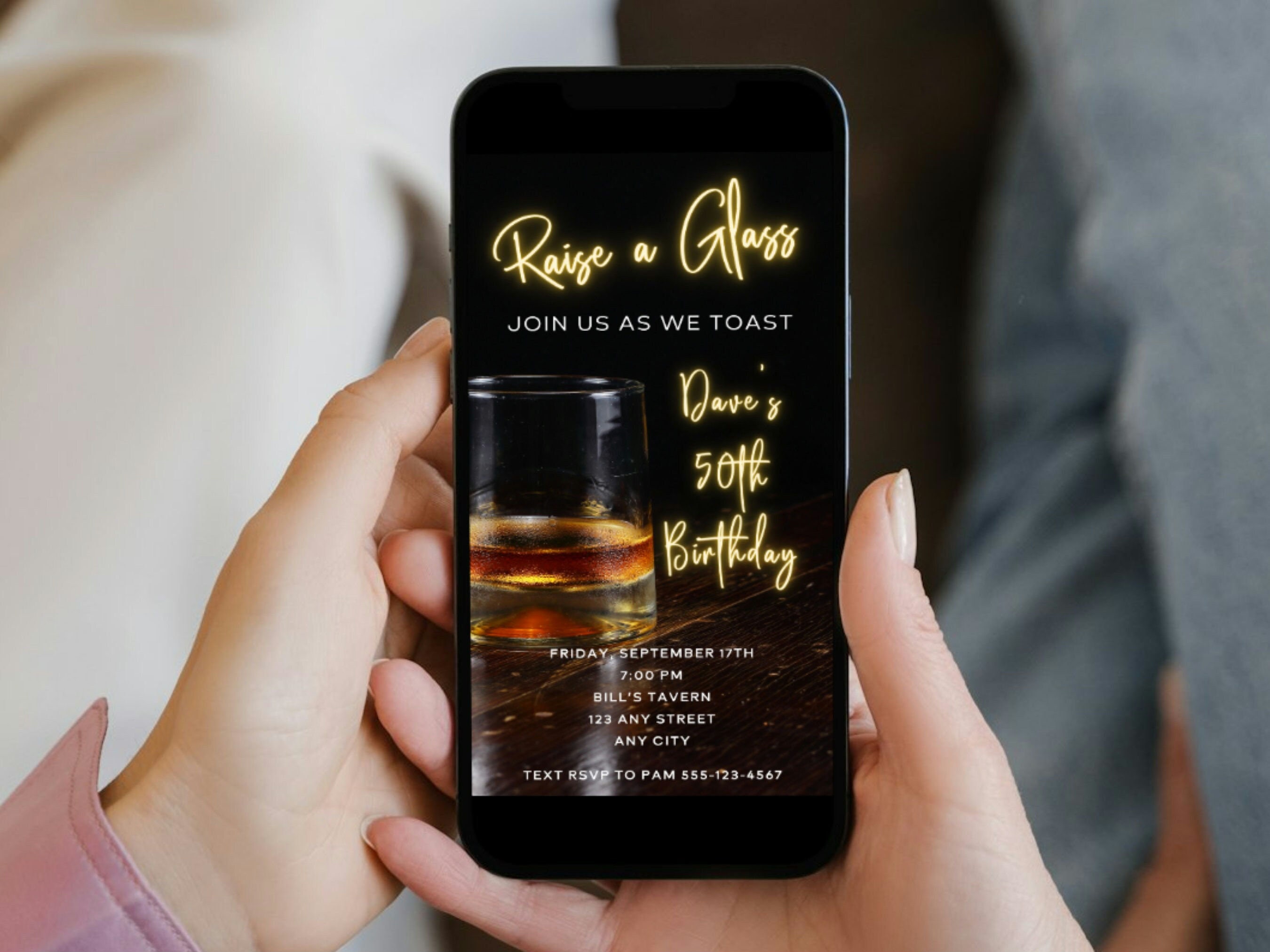 50th Birthday Invitation Whiskey Birthday Invitation for Him Bourbon ...