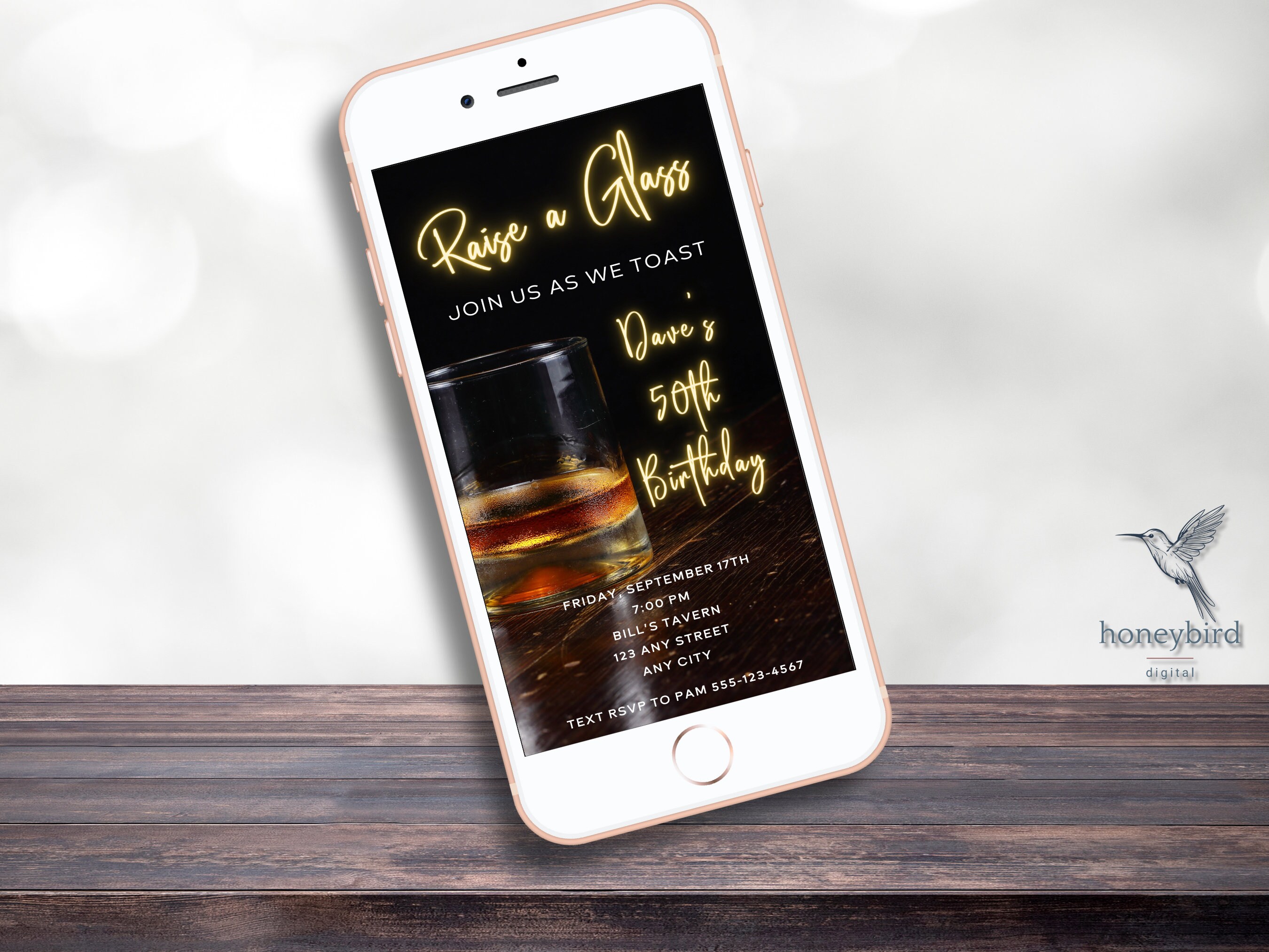 50th Birthday Invitation Whiskey Birthday Invitation for Him Bourbon ...