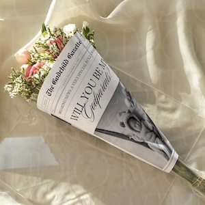 Modello di giornale per la proposta di padrino/madrina, giornale modificabile per chiedere ai padrini/madrine, Vuoi essere la mia madrina e il mio padrino?, Modello Canva, 043