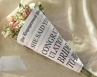 Verlobung Geschenk Zeitung Vorlage, druckbare Verlobung Geschenke für Freunde, Braut Geschenk für beste Freundin, zukünftige Frau, Canva Vorlage
