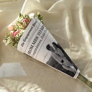 Verlobung Geschenk Zeitung Vorlage, druckbare Verlobung Geschenke für Freunde, Braut Geschenk für beste Freundin, zukünftige Frau, Canva Vorlage