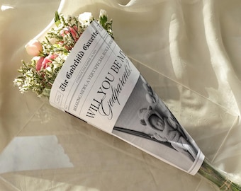 Godparent Proposal Newspaper Template, Editable Newspaper Asking Godparents, Will You Be My Godmother And Godfather Proposal, Canva Template