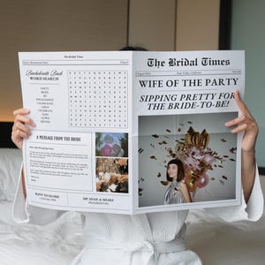 Bachelorette Party Newspaper Template, Printable Bachelorette Weekend Party Itinerary, Editable Hen Party Invitation Canva Template