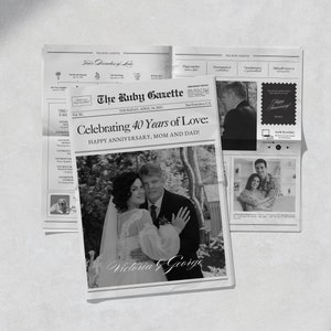 Modèle de journal de 40e anniversaire, journal modifiable, cadeau de 40e anniversaire de mariage pour les parents, cadeaux pour les couples, modèle de toile
