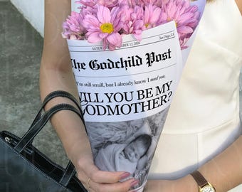 Modèle de journal proposition marraine, imprimable seras-tu ma marraine, cadeaux de proposition de journal parrain et marraine, modèle de toile, 042