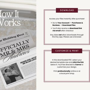 Elopement Announcement Wedding Newspaper Template, Printable Intimate Weddings Announcement, We Eloped, Editable Canva Template, 014 image 11