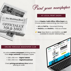Elopement Announcement Wedding Newspaper Template, Printable Intimate Weddings Announcement, We Eloped, Editable Canva Template, 014 image 10