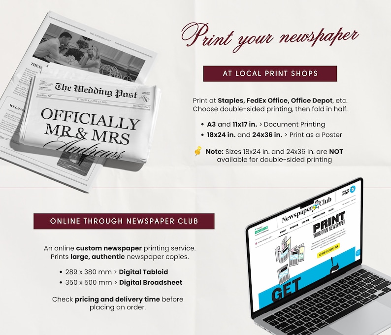 Elopement Announcement Wedding Newspaper Template, Printable Intimate Weddings Announcement, We Eloped, Editable Canva Template, 014 image 10