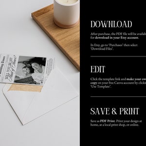 Bridesmaid Proposal Newspaper Photo Card, Printable Will You Be My Bridesmaid Newspaper Template, Maid of Honor Card, Canva Template image 10