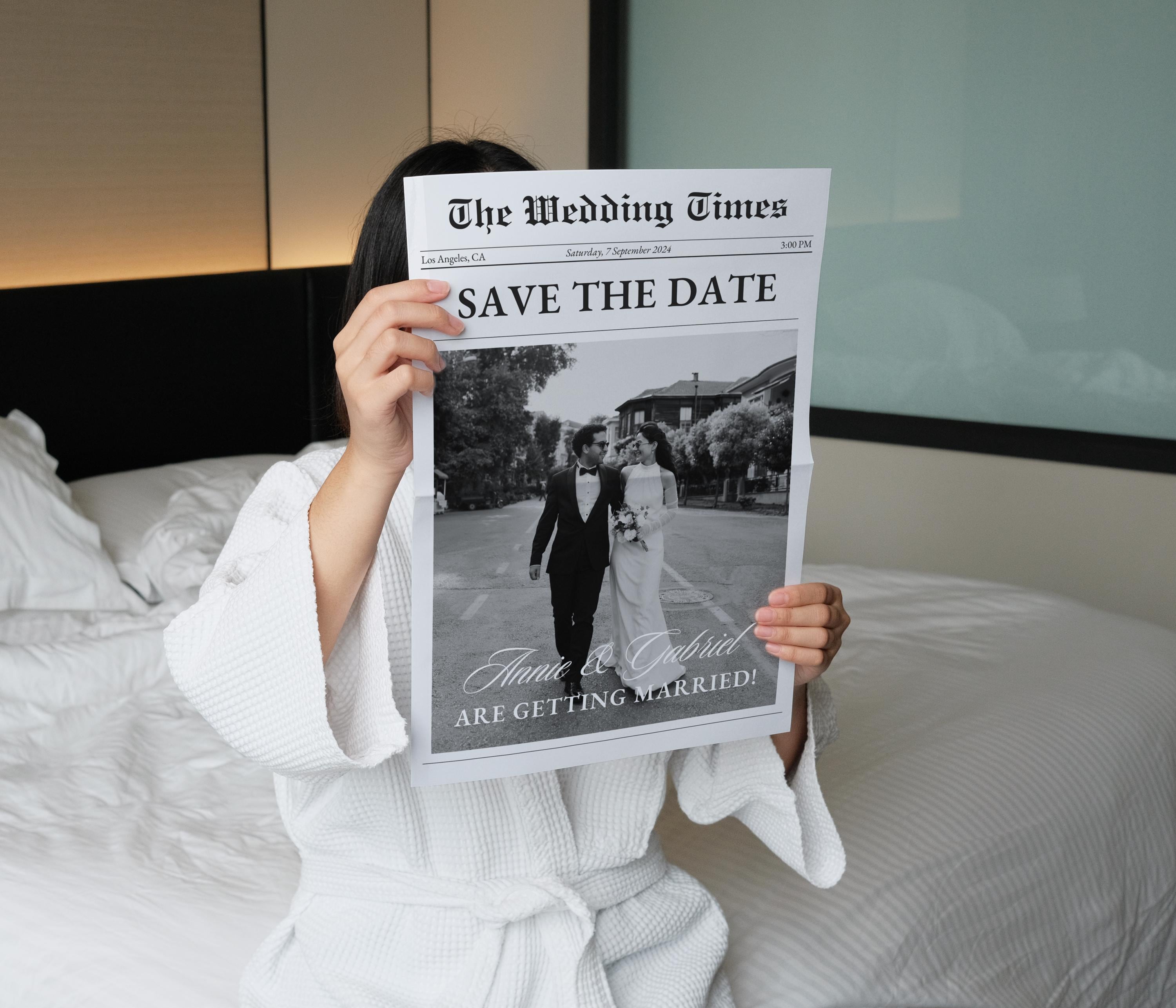 Save the Date Wedding Newspaper Template, Folded Newspaper Program  Timeline, Printable Wedding Invitation Canva Template - Etsy, image size:3000x2571