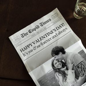 Zeitung Valentinstag Vorlage, Be My Valentine Blumenstrauß Wrap, Valentinstag Geschenk für Freund und Freundin, Canva Vorlage