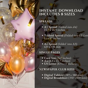 Large Birthday Newspaper Template, Customizable Newspaper Prop for ...