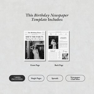 Large Birthday Newspaper Template, Customizable Newspaper Prop for ...