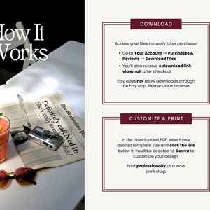 May include: A still life image featuring a refreshing pink drink with a lemon and mint garnish, sunglasses, and a vintage camera on a newspaper. The text "How It Works" is at the top left.