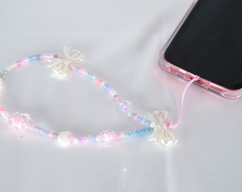 Kawaii Phone Charm, Kawaii Accessories, Colorful Beaded Phone Charm, Phone Strap, Cute Gift, Anime Charm, Personalized Phone Strap