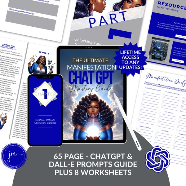 Manifestation ebook | Chat GPT Prompts | Spiritual affirmation prompts | Dall e3 Prompts | GPT Prompts | Dall e Prompt Guide | Manifestation