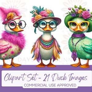 Ducks Clip Art Collection: Playful Designs for Crafts, POD, and DIY Projects-Instant Digital Download-Animal Clip Ducks-Duck Images - PNGs
