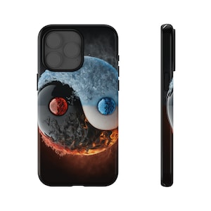 iPhone 15 Case: Protective Case Yin/Yang; Fire/Ice - Protective Tough Case for iPhone 15, iPhone 15 Plus, iPhone 15 Pro, & iPhone 15 Pro Max
