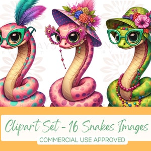 Snakes Clip Art Collection: Playful Designs for Crafts, POD, and DIY Projects - Instant Digital Download