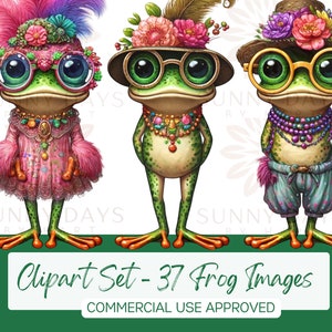 Frogs Clip Art Collection: Playful Designs for Crafts, POD, & DIY Projects - Instant Digital Download - Animal Clip Art - Frog Images - PNGs
