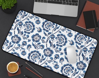 Floral Elegance Desinger Desk Mat | Neoprene Non-Slip Mouse Pad | Home Office, Gaming, Workstation Accessory | Gaming Mouse Pad | Mouse Pad