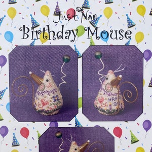 Just Nan JNLEBM Birthday Mouse With Embellishments Brand New Cross Stitch Kit