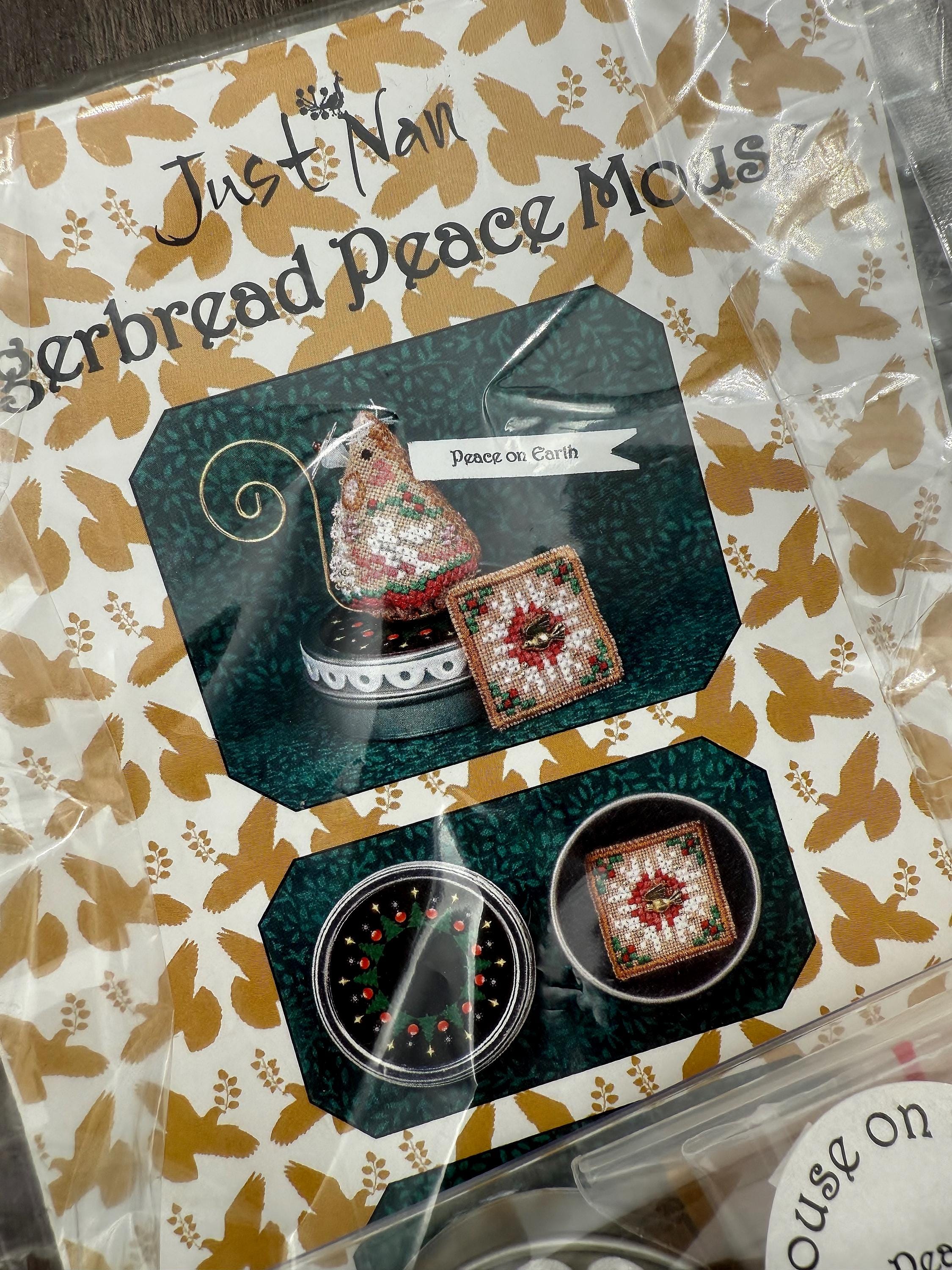 OOP Just Nan JN328 Gingerbread Peace Mouse With Embellishments and