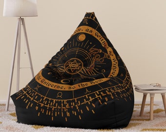 As Above So Below Bean Bag Cover,Spiritual Chair Cover,Cosmic Harmony Bean Bag Cover Meditation Space ,Gift for Seeker of Inner Space
