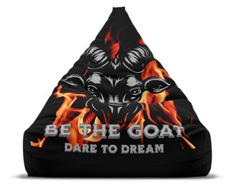 Be the Goat Bean Bag Chair Cover,Fiery Inspirational Chair Cover,Cave Man Essentials,Motivational Lone Wolf Gift,Entrepreneur Gift.