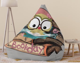 Book Lover's Paradise Bean Bag Chair Cover,Bookworm Essential Cover,Reading Room Cozy Sitting,Gift for Wife,Daugther,Sister and Girlfriend.
