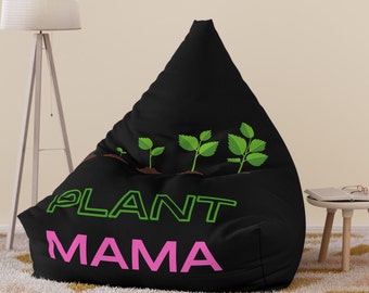 Plant Mama Bean Bag Cover,Minimalist Plant Growth Design Chair Cover,Relaxation Lounge Space ,Plant Lovers Gift,Mom,Wife,Girlfriend Gift.