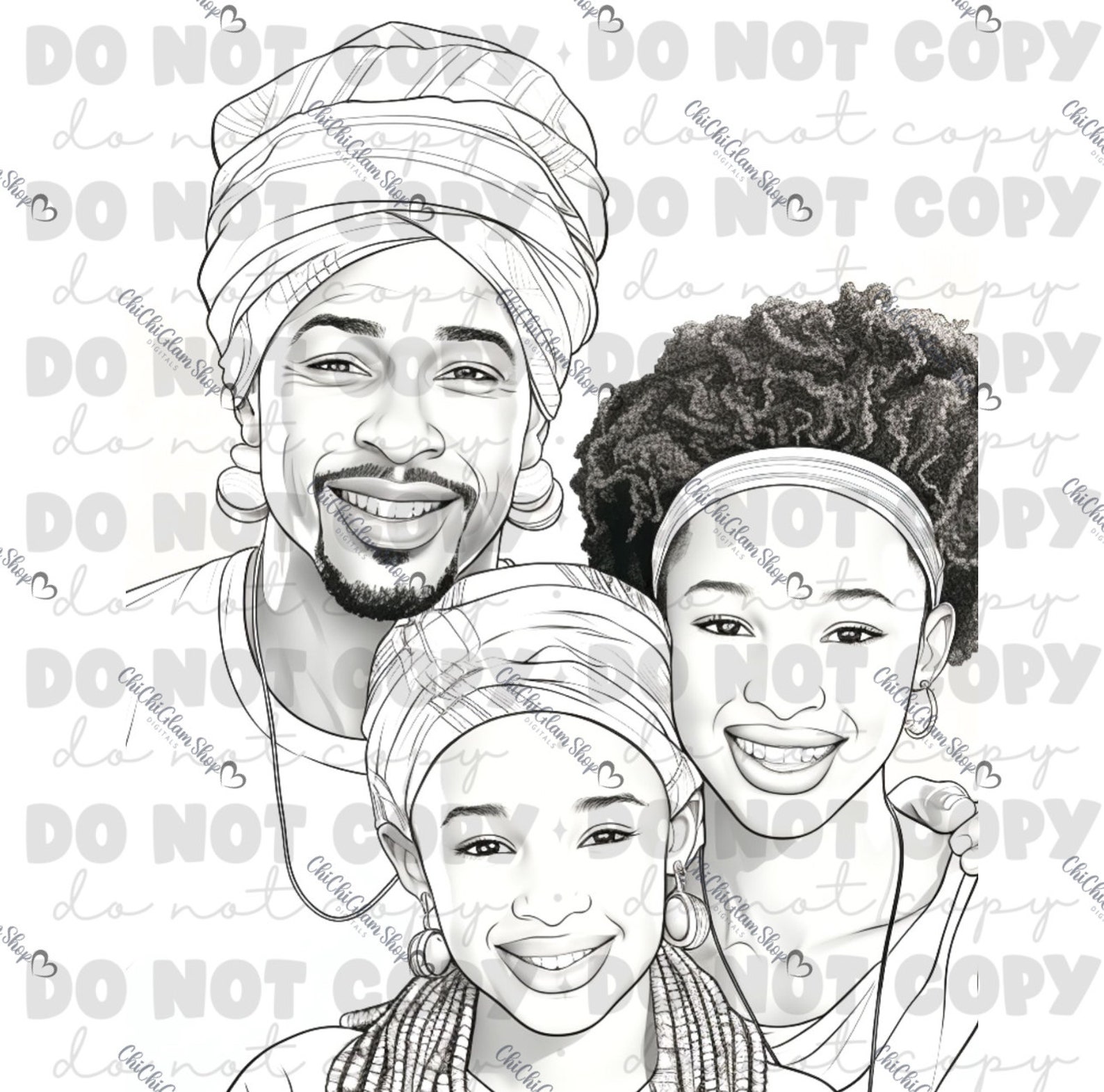 Black Family Coloring Page: African American Coloring Page, Black ...