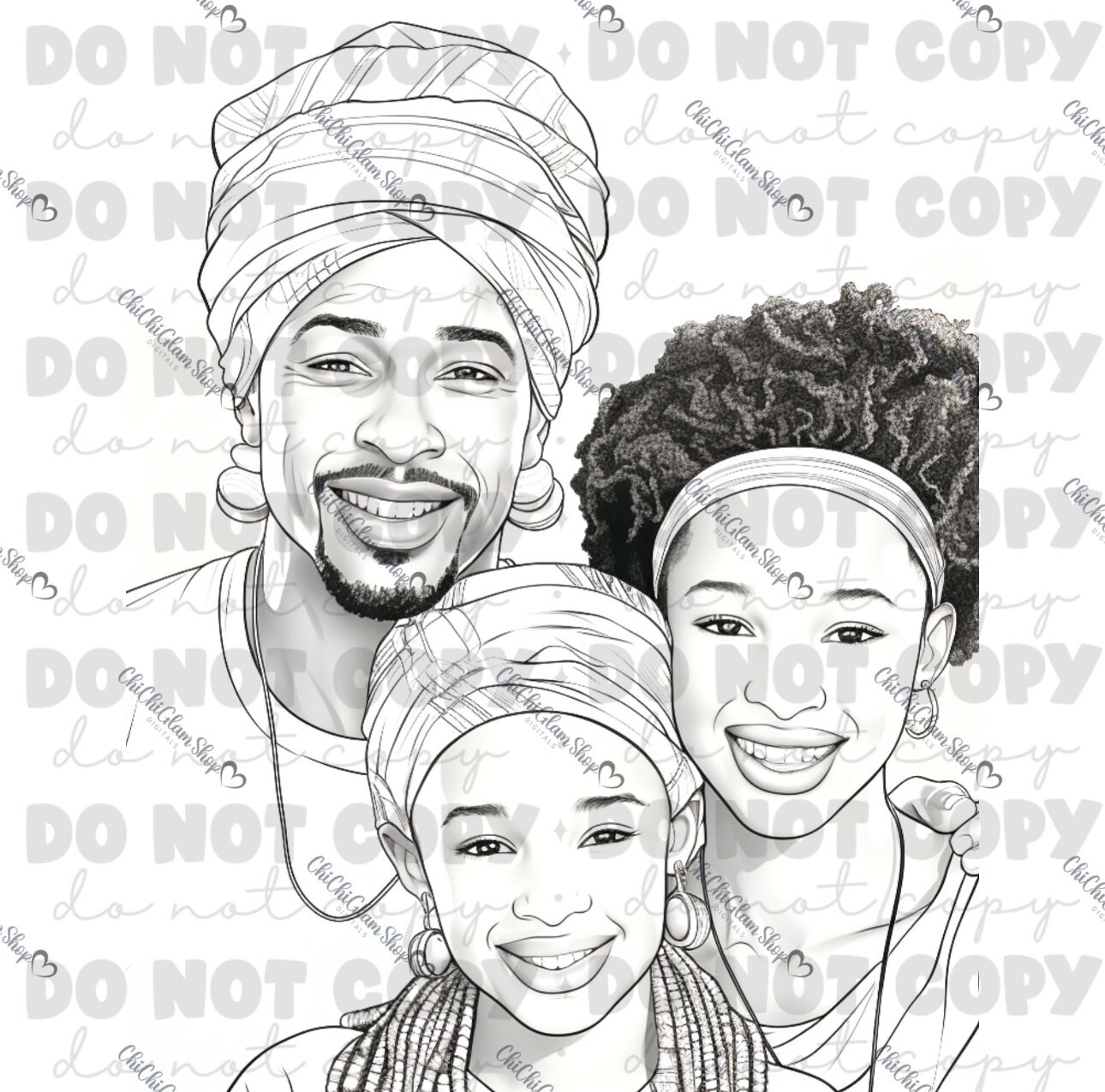 Black Family Coloring Page African - Il Fullxfull.6120567051 R2wx 