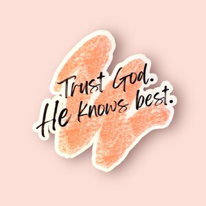 Trust God sticker, positive affirmation, faith stickers, mindfulness gift,  gift for her, positive quotes, wellness stickers, spiritual gift