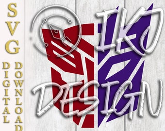 Autobot/Decepticon Split Face SVG | Vector Art