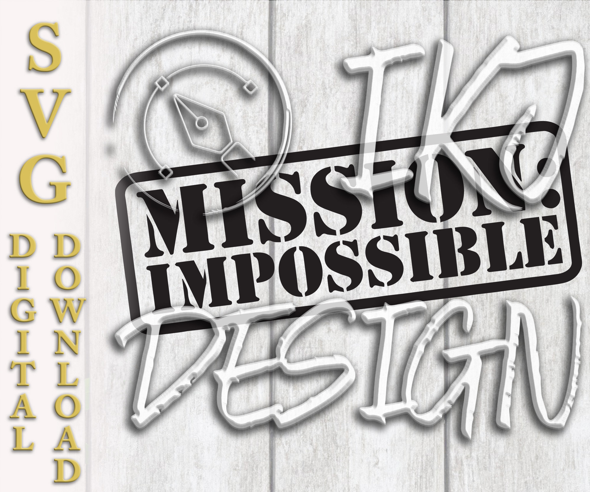 Mission Imposible Stamp  SVG | Vector Art