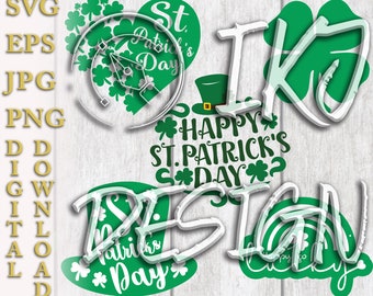 St Patrick's Day Bundle SVG | EPS | PNG | Vector Art | Raster Files